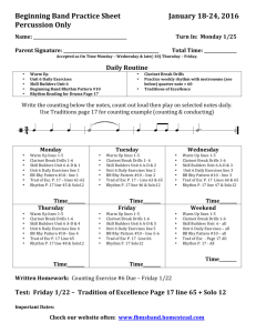 Beginning Band Practice Sheet January 18-24, 2016
