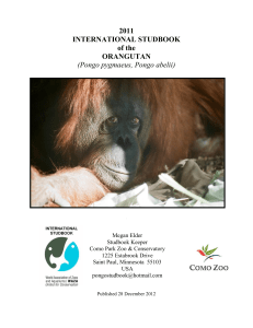 2011 INTERNATIONAL STUDBOOK of the ORANGUTAN (Pongo