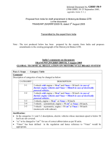 India's comments on document: TRANS/WP.29/GRRF/2005/18