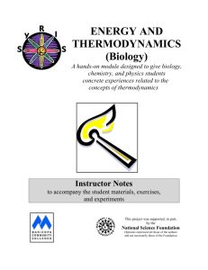 ENERGY AND THERMODYNAMICS (Biology)