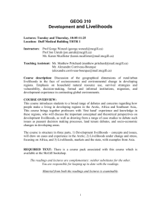 Development and Livelihoods - Environmental Peacebuilding