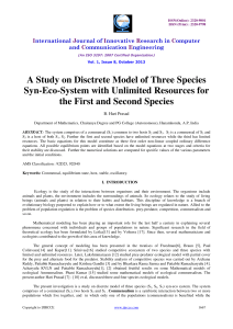 A Study on Disctrete Model of Three Species Syn-Eco