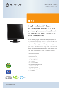 A high-resolution 19” display with integrated stereo sound that