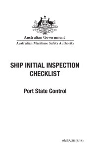 Ship iNiTiAL iNSpecTioN checKLiST