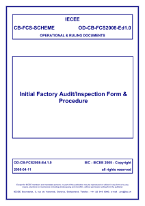 Initial Factory Audit/Inspection Form & Procedure