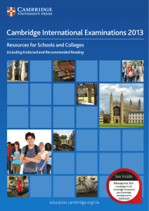 Cambridge International Examinations 2013