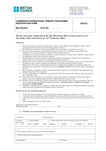 cambridge international primary programme registration form