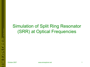 Simulation of Split Ring Resonator (SRR) at Optical