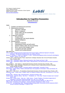 Introduction to Cognitive Economics