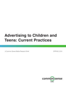 Advertising to Children and Teens: Current