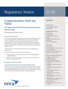 Regulatory Notice 12-29