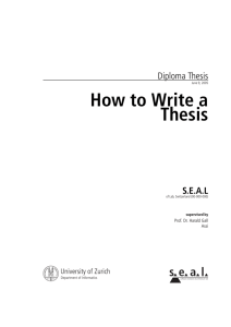 How to Write a Thesis - Department of Informatics