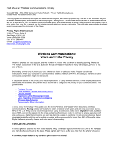 Wireless Communications: Voice and Data Privacy