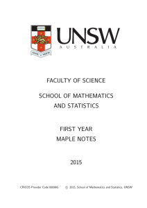 First Year Maple Notes - School of Mathematics and Statistics