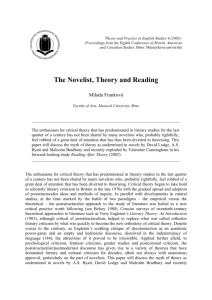 The Novelist, Theory and Reading