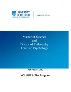 Master of Science and Doctor of Philosophy Forensic Psychology