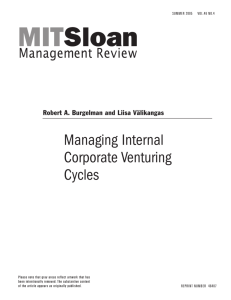 Managing Internal Corporate Venturing Cycles
