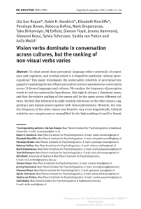 Vision verbs dominate in conversation across cultures, but the