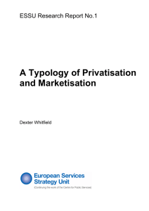 A Typology of Privatisation and Marketisation