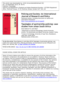 Typologies of partnership policing: case studies from urban South