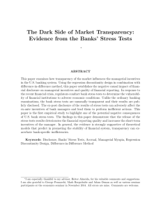 The Dark Side of Market Transparency: Evidence from the Banks