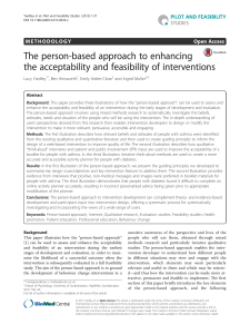 The person-based approach to enhancing the acceptability and
