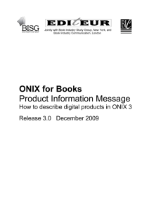 ONIX for Books Product Information Message