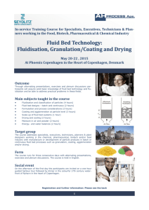 Fluid Bed Technology: Fluidisation, Granulation