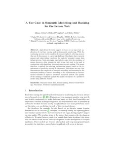 A Use Case in Semantic Modelling and Ranking for the Sensor Web