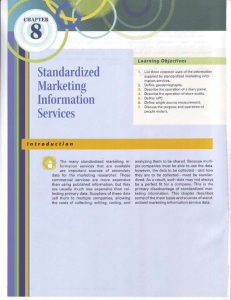 Ch. 8 Standardized Marketing Information Services