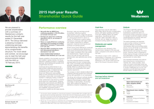 2015 Half-year Results Shareholder Quick Guide