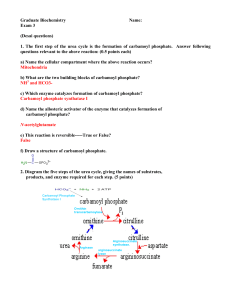 Graduate Biochemistry exam 3 key