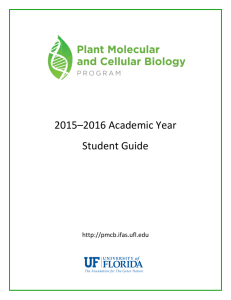 PMCB Student Guide - Plant Molecular and Cellular Biology