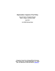 Depreciation: Impacts of Tax Policy