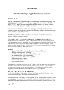 Atlantic Council Who is Participating in Egypt's Parliamentary