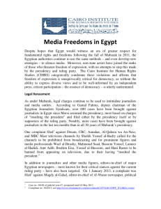 Media Freedoms in Egypt