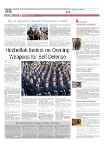 Hezbollah Insists on Owning Weapons for Self-Defense