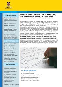 graduate certificate in mathematics and statistics program code: 7659
