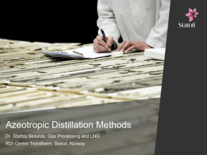 Azeotropic Distillation Methods