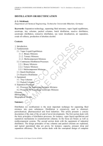 Distillation Or Rectification - Encyclopedia of Desalination and Water