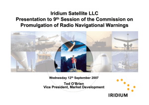 Iridium Satellite LLC Presentation to 9th Session of the Commission