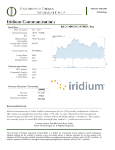 Iridium Communications - University of Oregon Investment Group