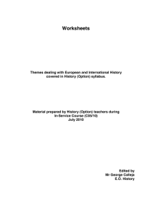 Worksheets - European History Option