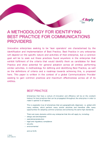 A methodology for identifying best practice for