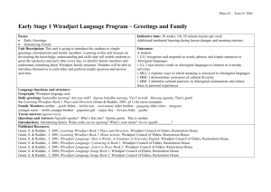 Early Stage 1 Wiradjuri Language Program – Greetings and Family