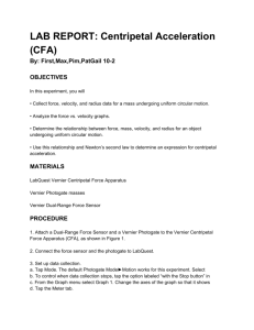 LAB REPORT: Centripetal Acceleration (CFA)