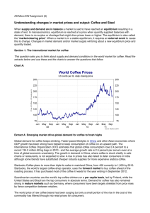 Understanding changes in market prices and output: Coffee and Steel
