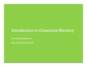 Introduction to Conscious Memory