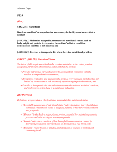 F325 Nutritional Status