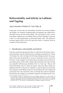 Referentiality and telicity in Lakhota and Tagalog